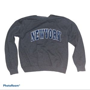 new york crew neck sweatshirt navy blue
